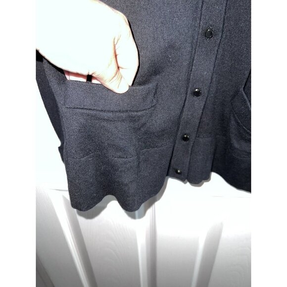 KATE SPADE NY Womens Black Cashmere Blend Knit Button Up Cardigan Sweater - Picture 4 of 11
